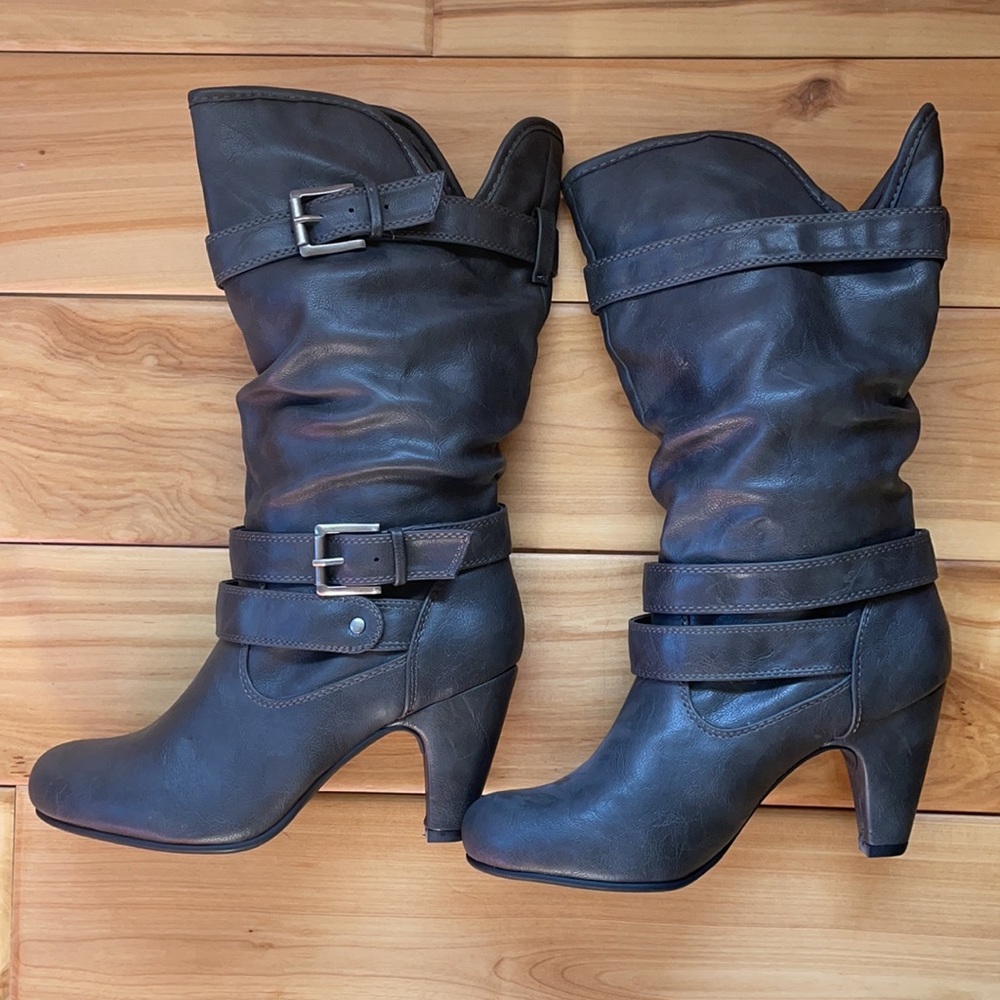 Grey Slouchy Nine West Boots